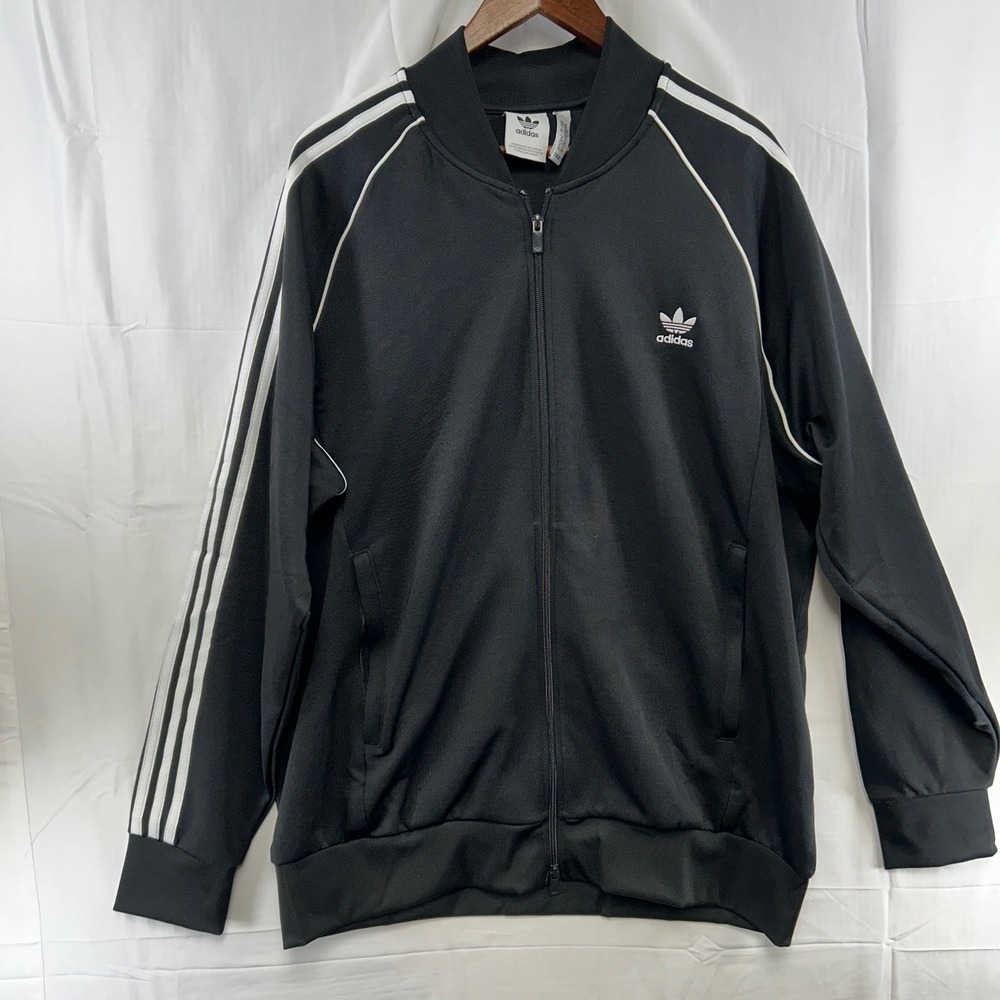 Adidas Track Jacket Mens 2XL Black Originals Trefoil 3-Stripe IM4545